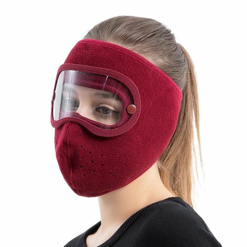 Máscaras De Esqui À Prova De Vento Térmicas com Earmuffs De Velo para Senhoras, Escudo Facial Respirável, Máscara Facial De Lã