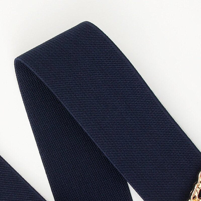 Cintura elasticizzata con fibbia a farfalla moda donna cinture larghe in vita lucida cava Jeans femminili abito in vita fascia elastica in vita