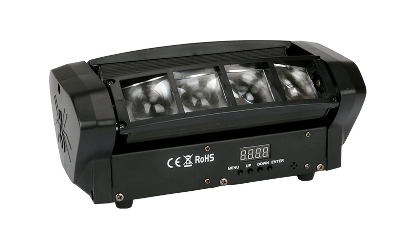 8 LED RGBW 미니 LED 스파이더 라이트 이동 헤드, DMX 빔 이동 헤드 라이트, LED 파티 이벤트 쇼 라이트, DJ 조명