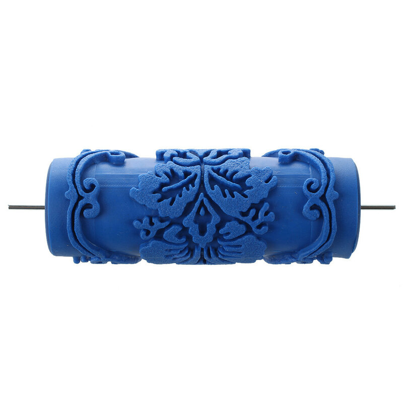 Farb roller mit dekorativen Motiven für Maschinen designs Blumen/Blau 15 cm