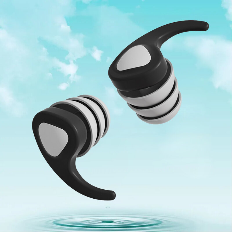 Bouchons d'oreille en silicone réutilisables, bouchons d'oreille étanches, bouchons d'oreille insonorisés, blocage du son, voyage, travail, sommeil, natation
