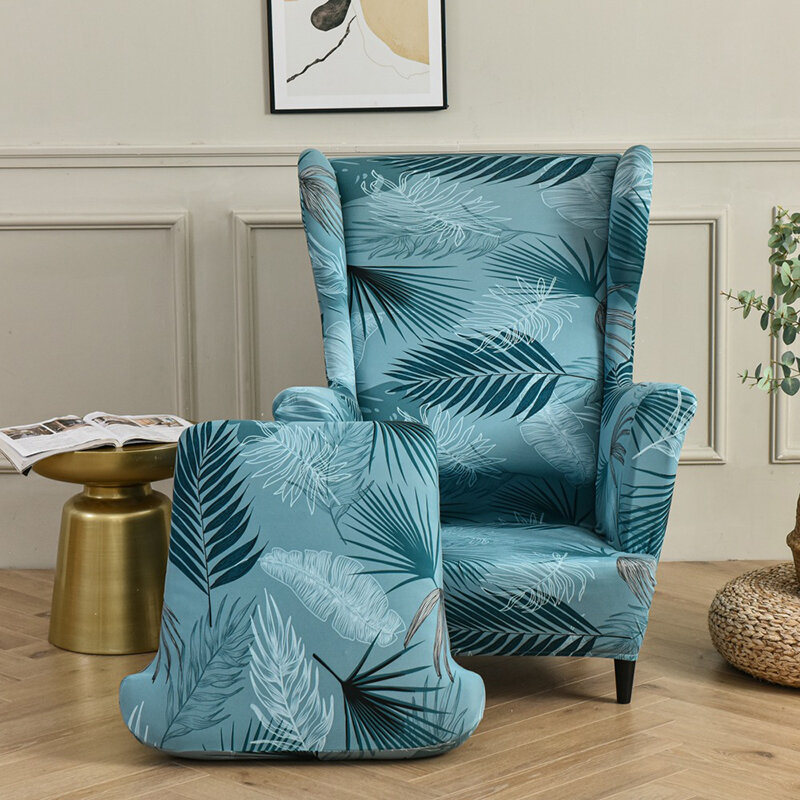 Meijuner-fundas para silla de ala con estampado, 2 piezas, elásticas, extraíbles, para sofá