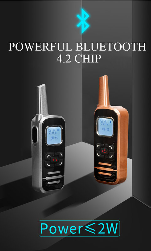 Radio bidireccional T-BL6, walkie-talkie MINI con pantalla LCD, 32 canales, 400-520mhz, bluetooth