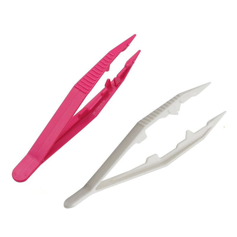2 buah mainan DIY anak pinset klip plastik tahan lama untuk manik kerajinan alat buatan tangan 11cm * 2.5cm Aksesori alat tangan plastik