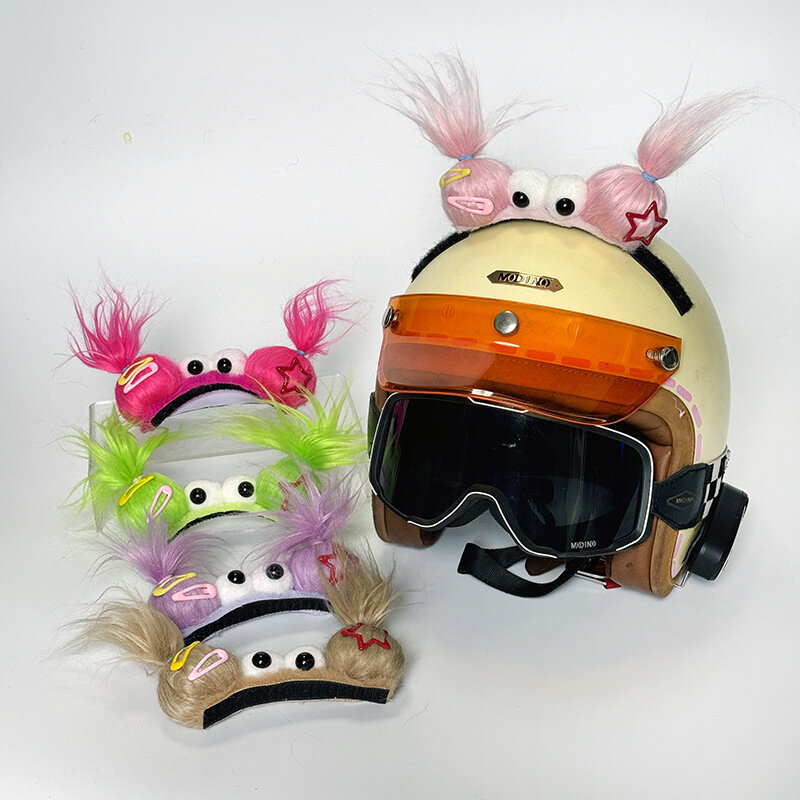 Decorazione casco scherzo bambola fortunata decorazione casco carino e divertente per dare accessori moto per bambini e fidanzate
