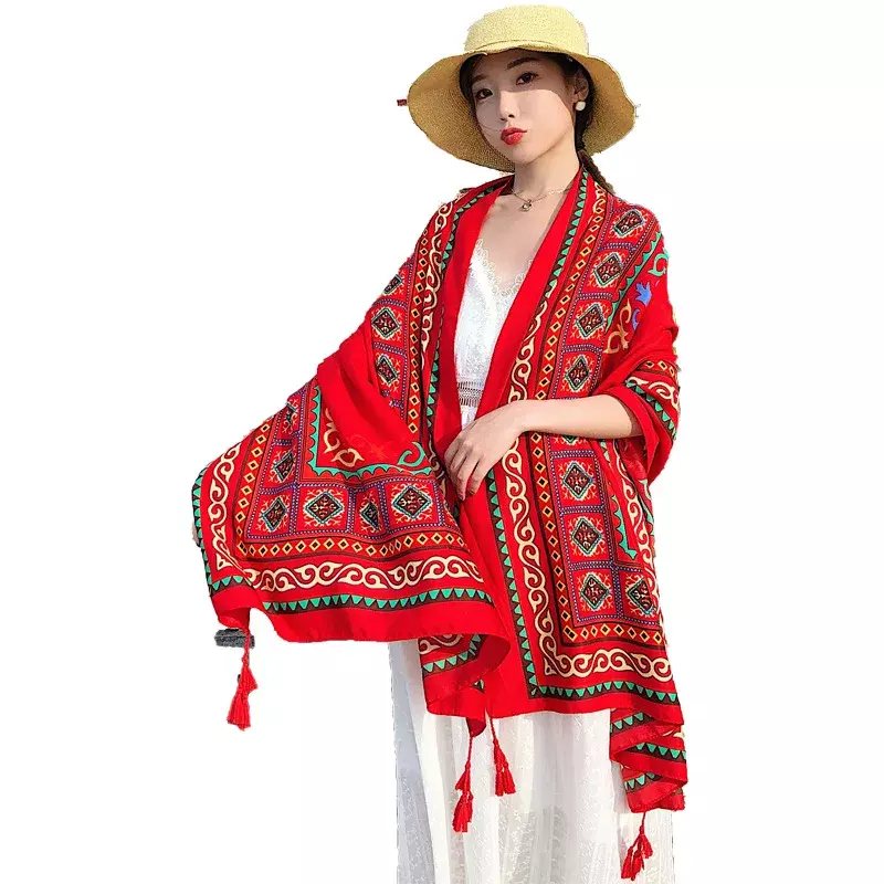Châle décontracté en Satin pour femme, écharpe de protection solaire, à carreaux, imprimé, doux, tendance, printemps et automne