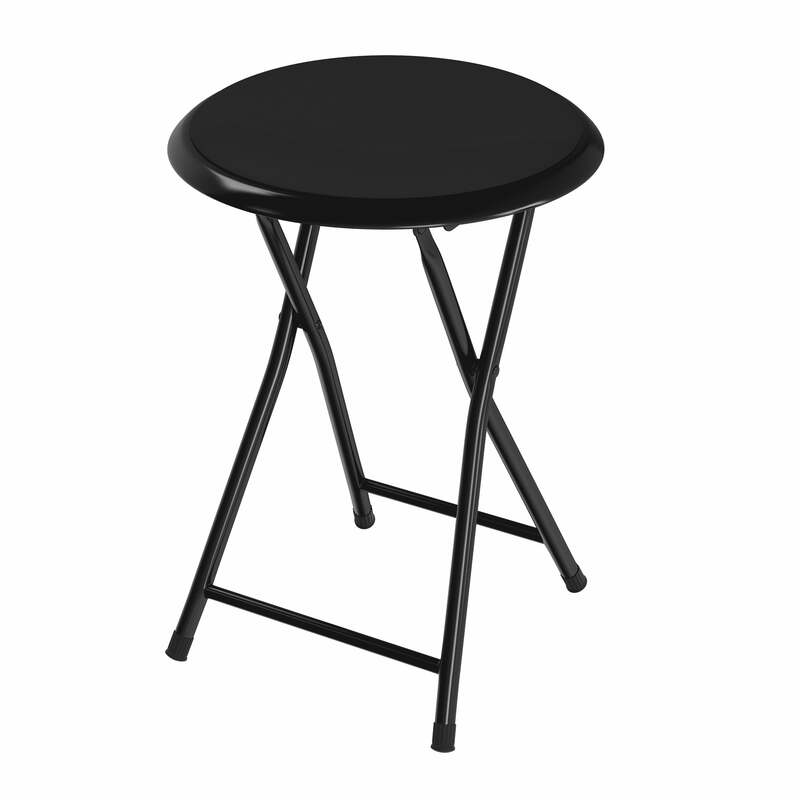 Kryty 18-calowy stołek barowy stołek kuchenny składane metalowe czarne stołki barowe