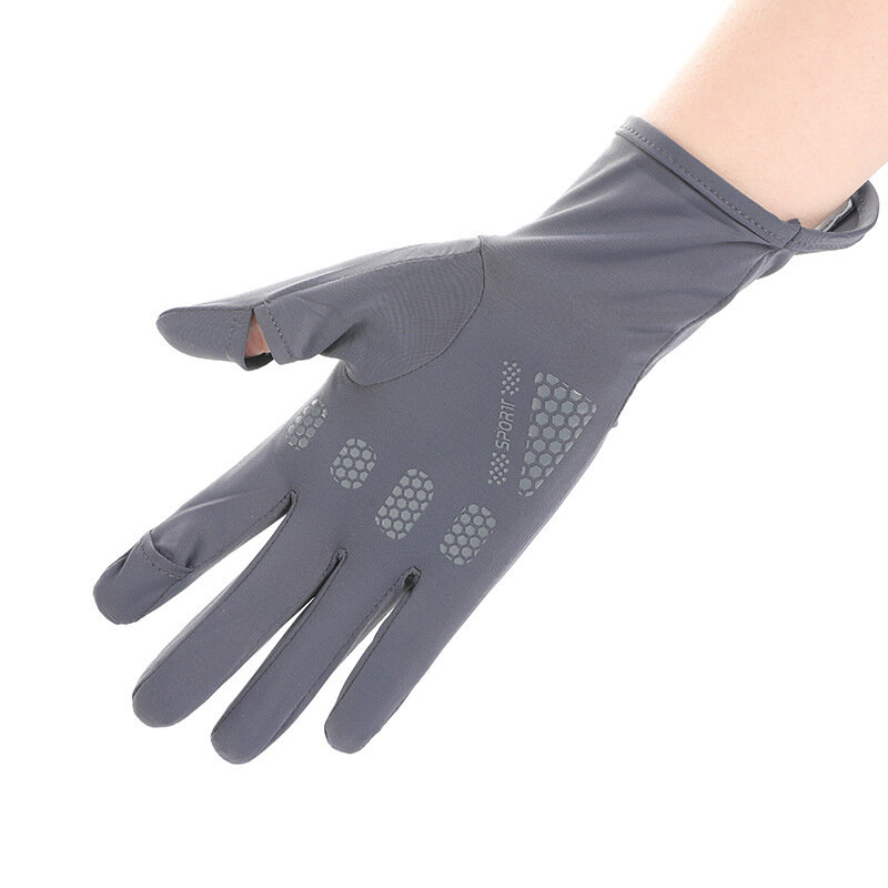 Zomer Zonnebrandhandschoenen Vrouwen Dun Ijs Zijde Anti-Ultraviolet Dauwvinger Touchscreen Rijden Antislip Ademende Handschoenen