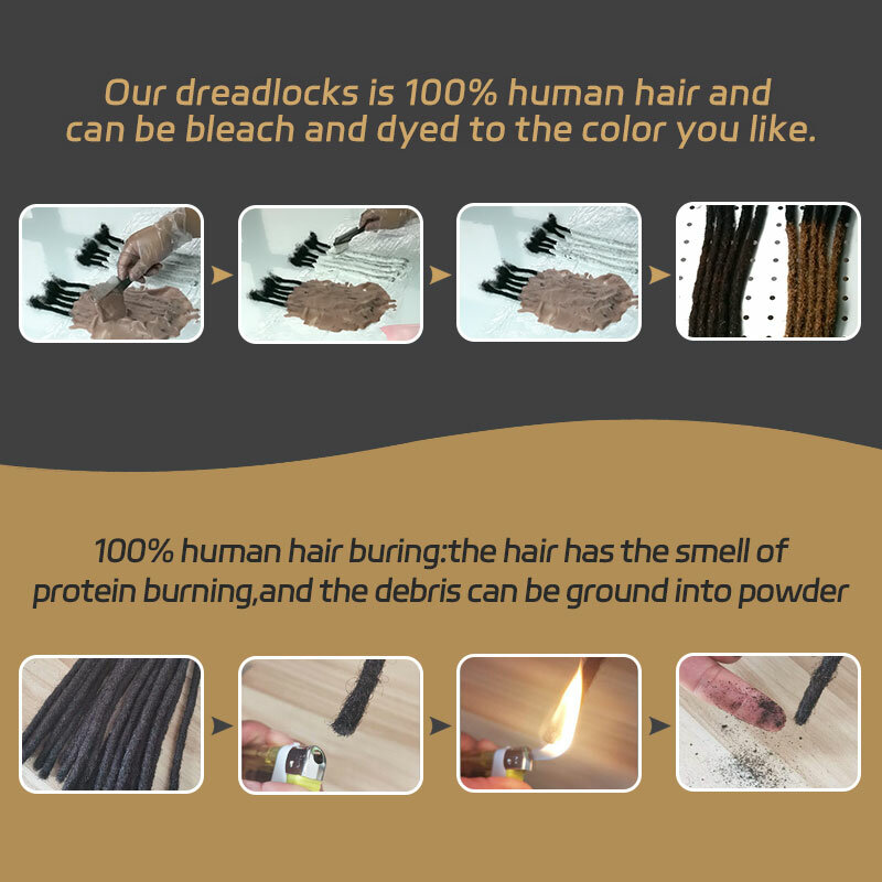 Rastas de trama de cabello humano virgen 100%, extensiones de cabeza completa hechas a mano, con extremos rizados naturales, 1B, Ombre, 8-12 pulgadas