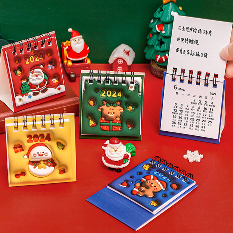 Simple Style Portable Mini Calendar Creative Coil Desk Calendar Daily Planner Agenda Organizer Office Cute School