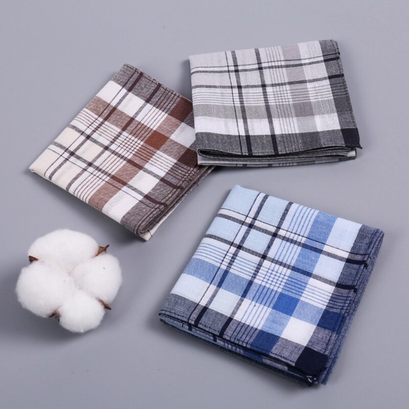 Plain Handkerchief for Men Casual Use Pocket Cloth Soft Breathable Square Handkerchief Towel Adult Accessories 40x40cm