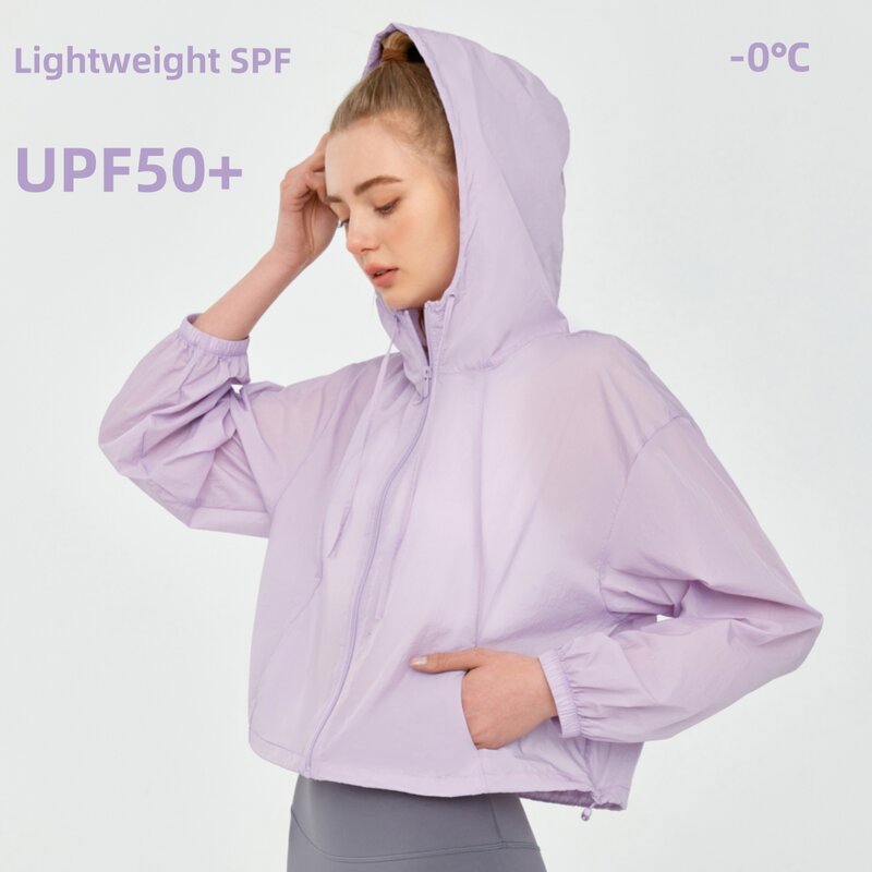 SPF-Sunscreen Clothing for Women, Original Yarn, UPF50 +, Resistente UV, Fino Respirável, Sportswear, Ciclismo, Proteção solar, Roupa de pele