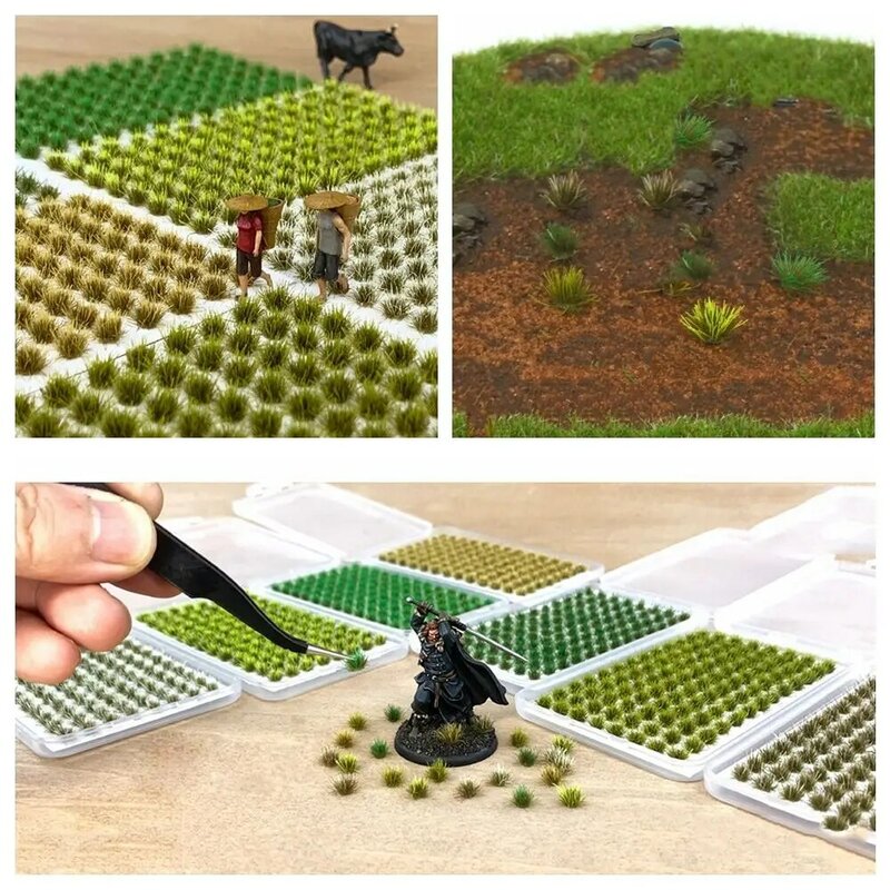 مصغرة ثابت ثابت العشب Tuft ، DIY بها بنفسك المشهد الصغير ، بناء الجدول الرمل ، النمذجة القطار ، كتلة العشب الاصطناعي