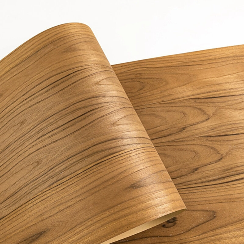 Chapa de madera Natural tailandesa con patrón de teca, láminas de gran ancho, L: 2,5 metros de ancho: 250-550mm, T: 0,25mm