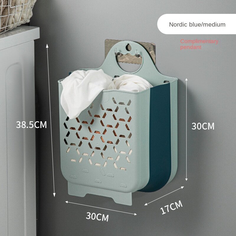 Large Folding Modern Minimalist - Dirty Clothes Storage Home Bathroom Wall-Mounted Laundry Basket