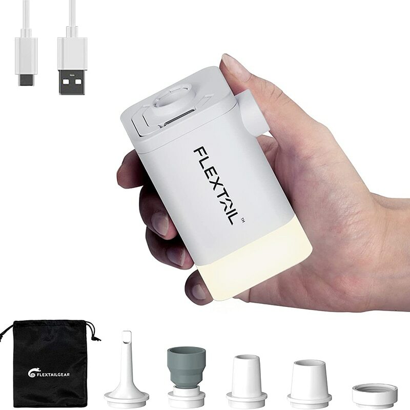 Flextail Max pompa 2 PLUS, pompa udara elektrik luar ruangan ultra ringan portabel, pompa renang tiup berkemah