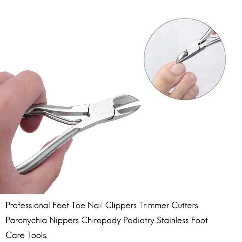 3X Professional Feet Toe tagliaunghie Trimmer cutter Paronychia tronchesi Chiropody podologia strumenti per la cura dei piedi in acciaio