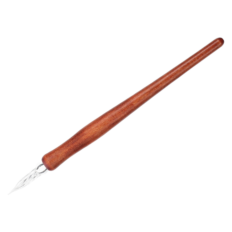 Перо для рисования со стеклянной ручкой и деревянной ручкой