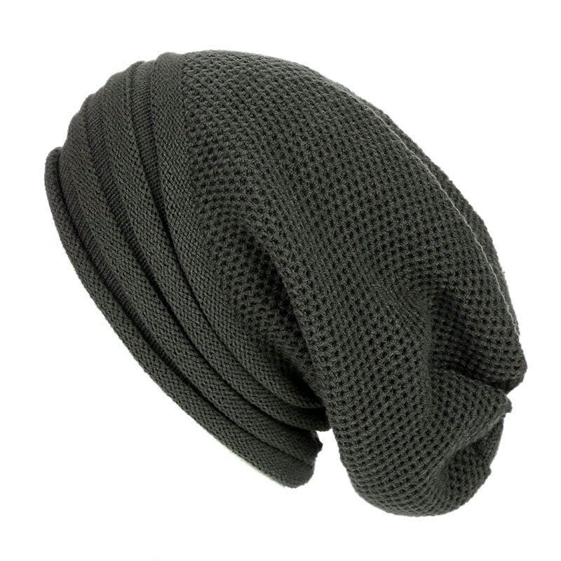 Baggy Slouchy Wool Knised Beanie Hat、男性と女性のための暖かいキャップ、スキー用の特大の冬の帽子、apploo