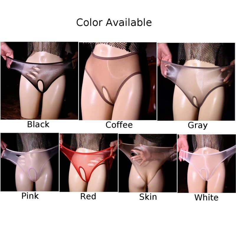 Sissy-Slip transparent pour homme, sous-vêtement brillant à l'huile 7.0, culotte gay, transparent, soyeux, ultra fin, lingerie creuse