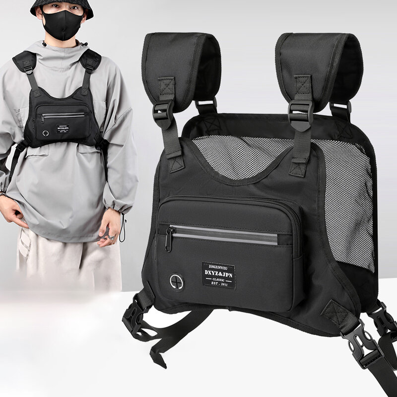 Нагрудные сумки унисекс в стиле хип-хоп, новинка 2022, брендовая дизайнерская сумка для тактического жилета, Высококачественная нейлоновая многофункциональная нагрудная сумка