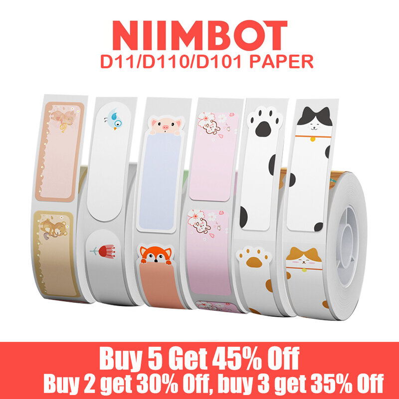 NIIMBOT-etiqueta adhesiva de Color para impresora Niimbot D11/D101/D110, etiqueta con nombre, almacenamiento clasificado, impermeable, D110 D11 D101