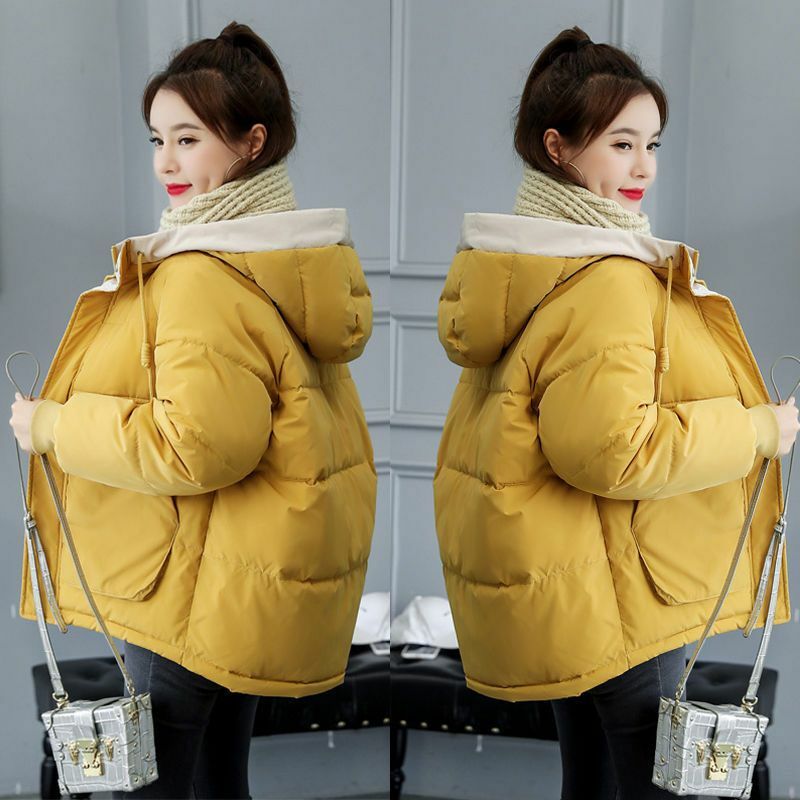 Winter Women's Cold Coat Clothing Trends Warmth Parka Puffer Jackets Cotton Jacket Thick Hooded Coat Windbreaker Short Outerwear