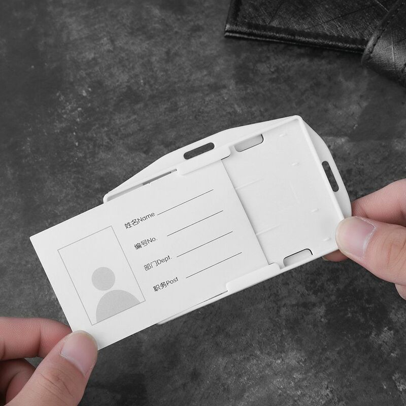 1/3 buah plastik keras baru multi-guna ID bisnis lencana kantor sekolah kerja pemegang kartu lengan kartu ID kantong kartu nama