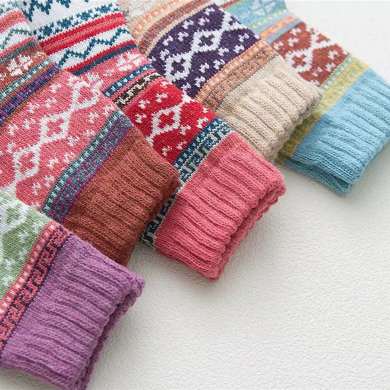 Chaussettes en laine de lapin à tube moyen pour femmes, épaisses et chaudes, européennes et américaines, automne et hiver
