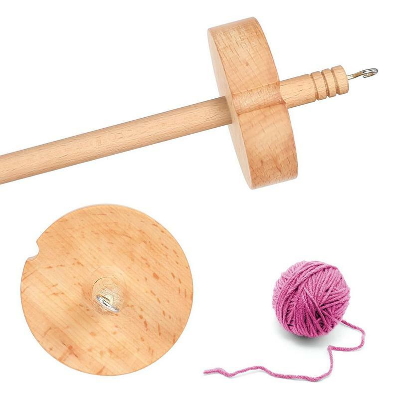 Roda berputar tenun spindel jatuh untuk pemula Spinner benang pegangan tangan spindel kayu tahan lama dan mudah digunakan hadiah Spinner