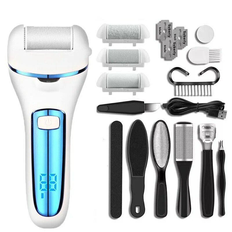 Electric Foot Callus Remover Rechargeable Portable Electronic Foot File Pedicure Kits Waterproof Foot Scrubber