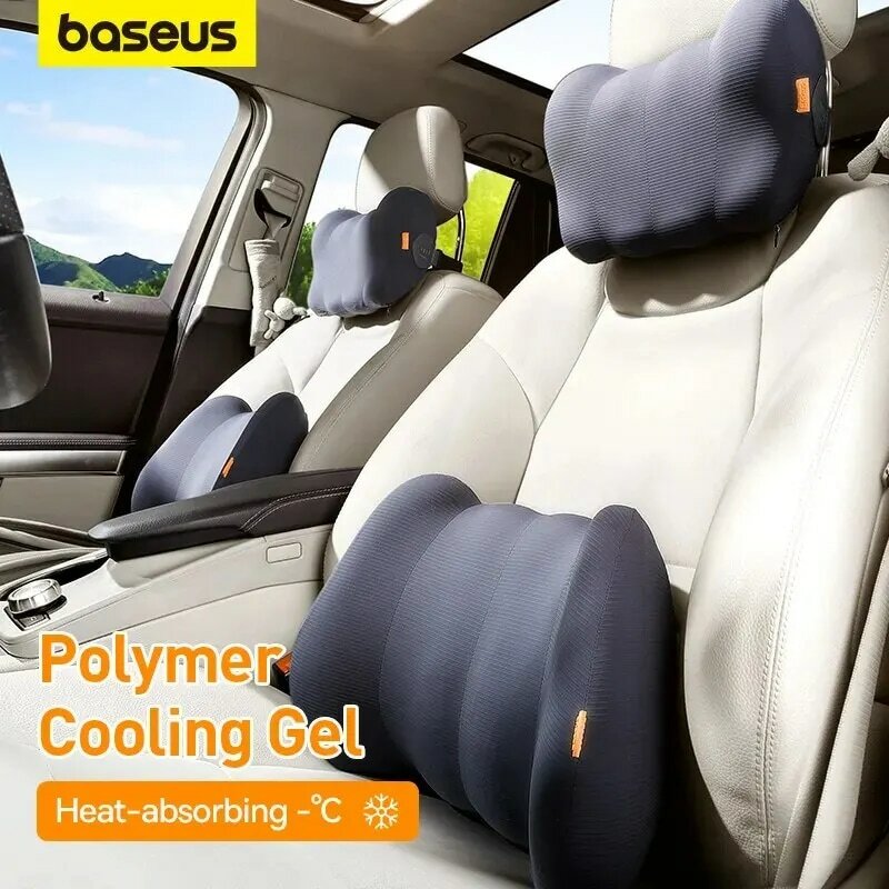 Baseus-almohada para el cuello del coche, cojín para la cabeza del vehículo, reposacabezas del asiento, soporte Lumbar, almohada de viaje de espuma viscoelástica, accesorio para el coche