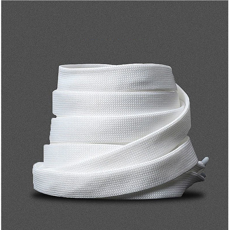 McQueen wide shoelace small white shoelace female ins tide original flat wide pure white shoelace rope male