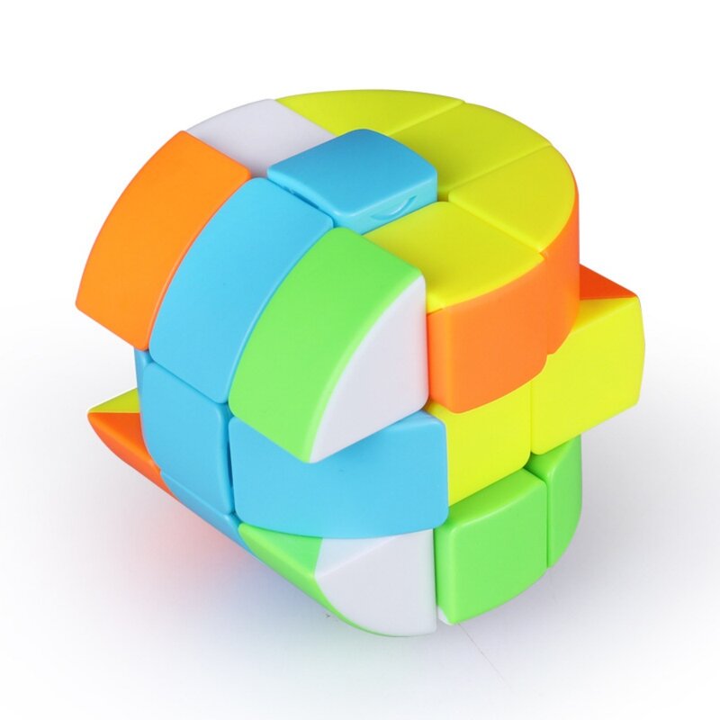 Qiyi-Stickerless Barrel Cube, Strange-Shape, Cilindro Magic Cube, Twisty Puzzle Brinquedos, Aprendizagem e Brinquedos Educativos, 3x3