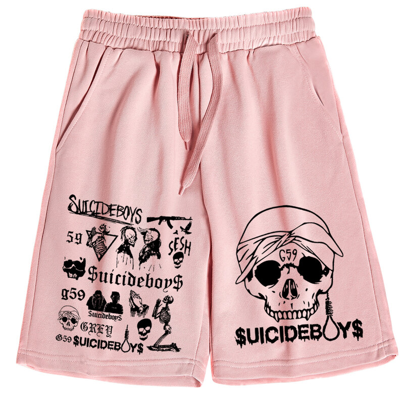 Suicideboys Rap Hip Hop calças curtas para homens e mulheres, calças de algodão, música