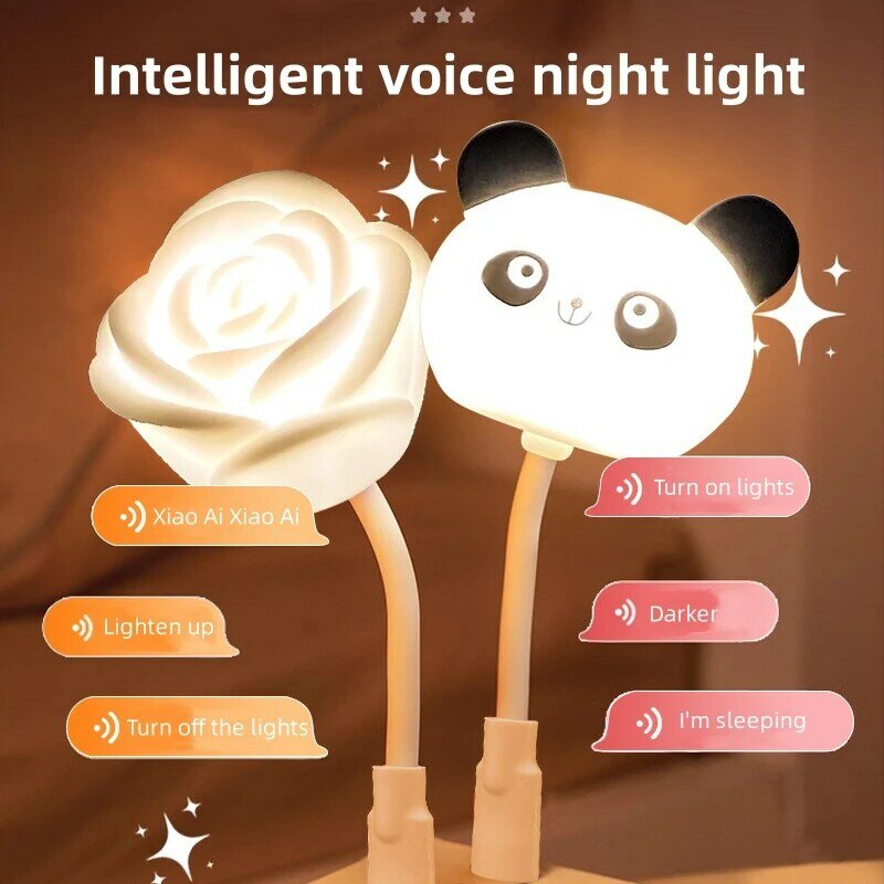 Luz LED de noche USB para niños, lámpara de noche de dibujos animados, oso, conejo, gato, pato, decoración de dormitorio de bebé, lámpara de mesita de noche, regalo de Navidad