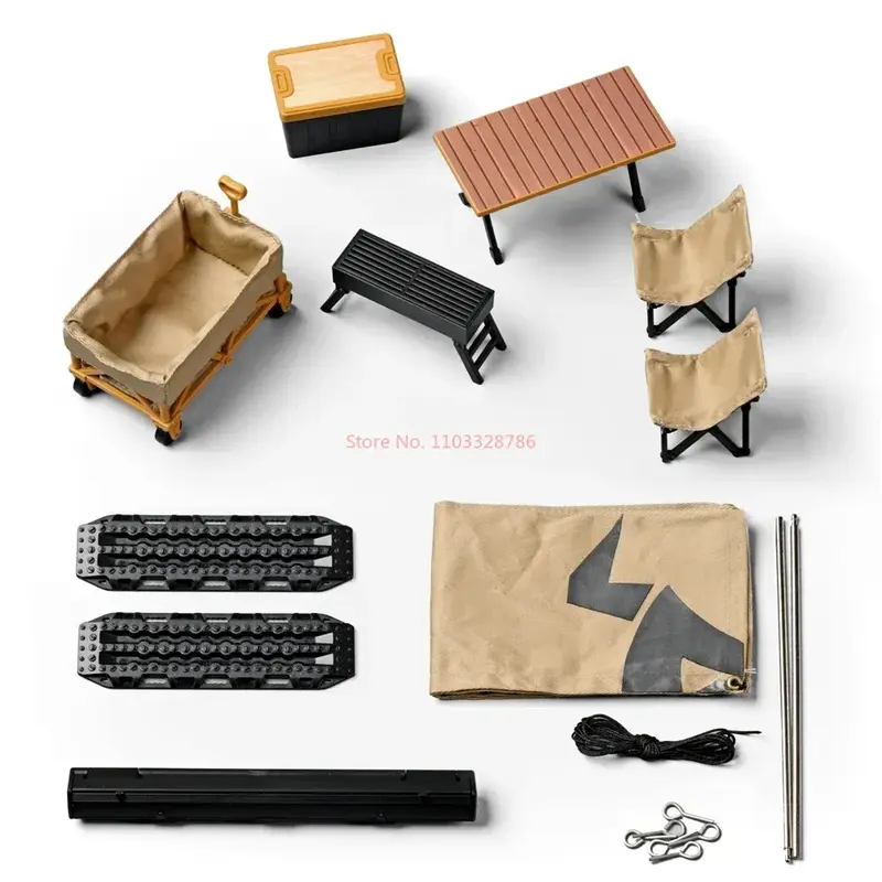 Аксессуары MN85K, имитация тента, палатка для кемпинга, Песочная лестница, стол, стул, украшение для модели автомобиля 1/12 RC, наборы палаток для кемпинга