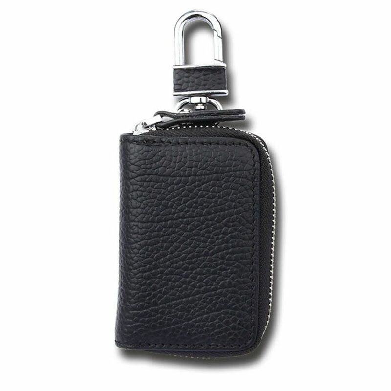 Funda de bolsillo de cuero PU con gancho de Metal, organizador de llaves, bolso, billetera para llaves de coche