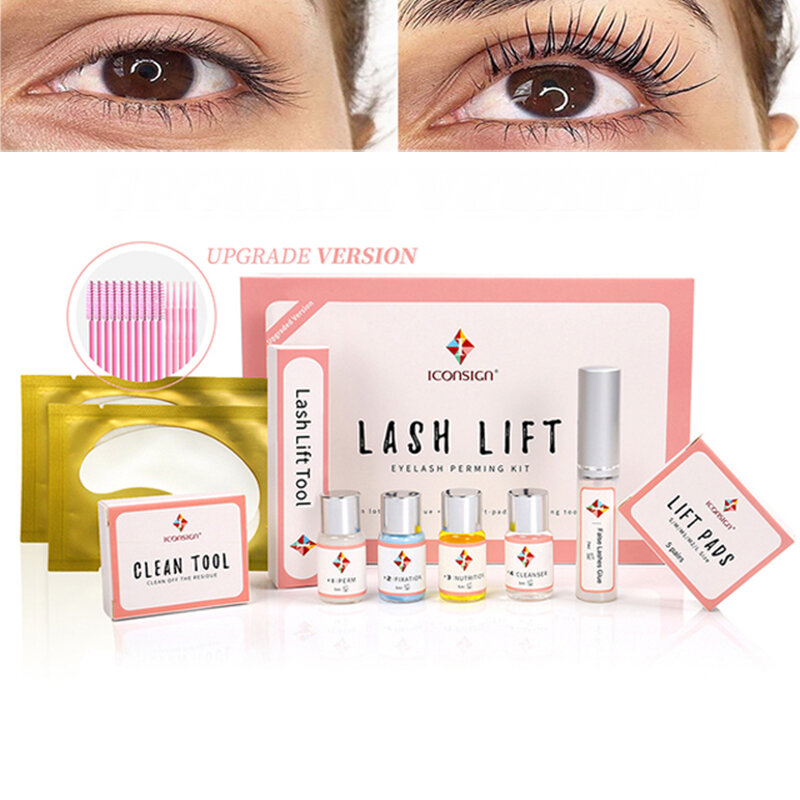Drops hipping Iconsign Upgrade Version Lash Lift Kit Lifting Wimpern von 6-8 Wochen Calia Perm Wimpern verstärker Make-up-Tools