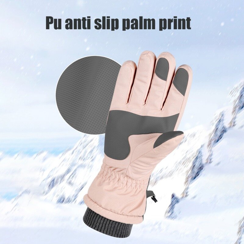 Rękawice narciarskie ekran dotykowy odporne na zużycie Snowboard Snowmobile mężczyźni kobiety jazda na rowerze narciarstwo zimowe ciepłe wiatroszczelne wodoodporne rękawiczki