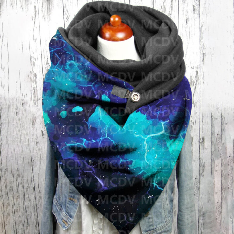 女性用3Dギャラープリントカジュアルスカーフ、暖かく快適なショール、01