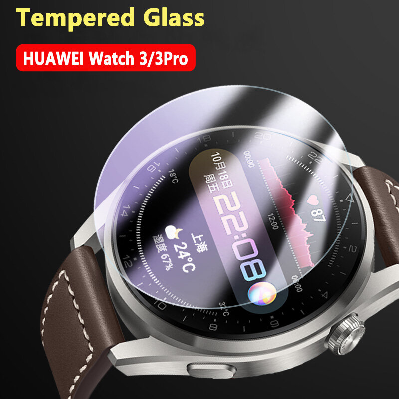 กระจกนิรภัยสำหรับ Huawei นาฬิกา3 Pro 48มม.46มม.Smartwatch อุปกรณ์เสริม HD ป้องกันฟิล์ม Huawei Watch 3 protector