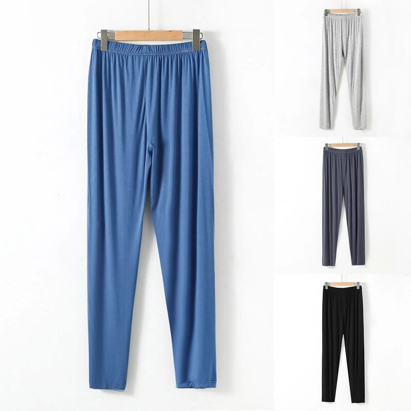 Pijamas de Modal para hombre, pantalones de ropa interior de gran tamaño, transpirables y cómodos, Otoño e Invierno