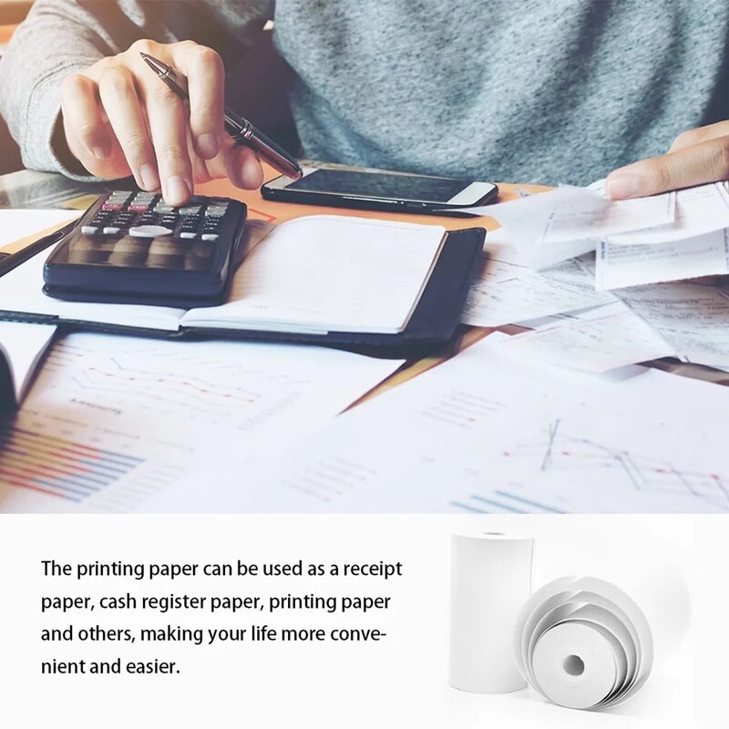 50 Rolls Thermal Rolling Paper for Mobile Bluetooth Cash Register 80x80mm POS Printer Thermal Paper receipt till rolls