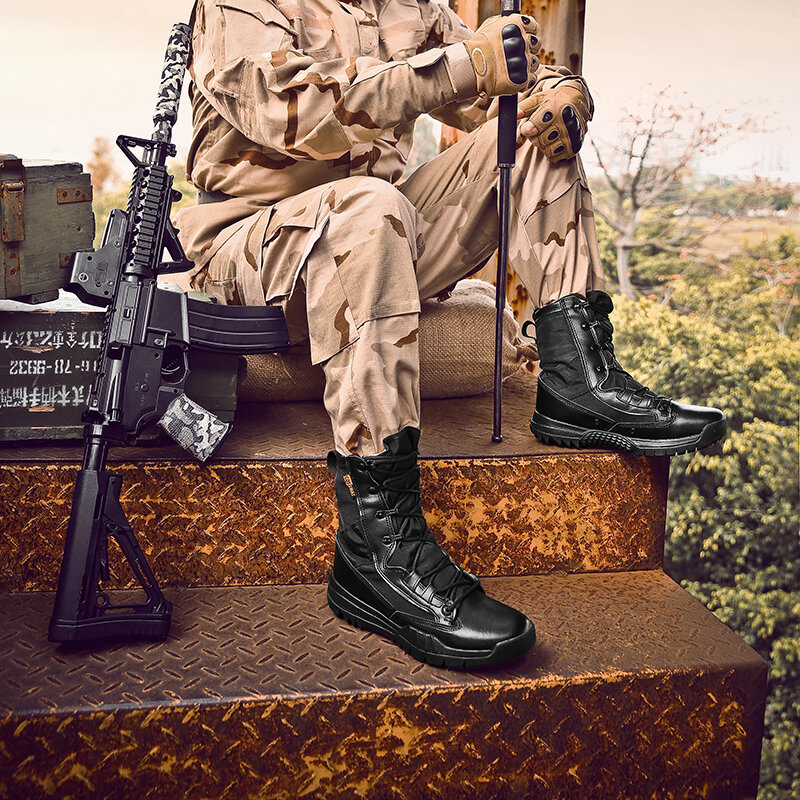 Botas militares táticas homens força especial deserto combate botas caminhadas ao ar livre tornozelo sapatos homens botas do exército wearable