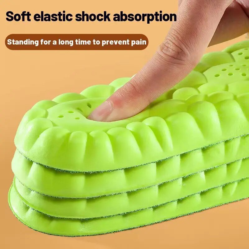 4D Sport Insole Super Soft Shoes Sole Pads for Feet Shock Absorption Baskets Shoe Sole Arch Support Orthopedic Inserts