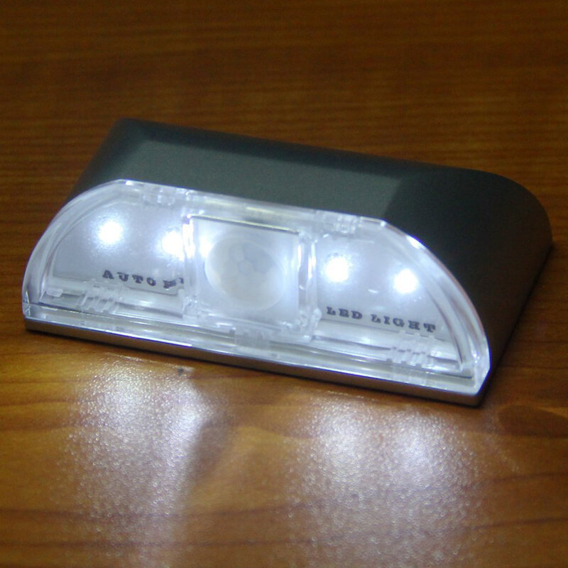 Lampu senter inframerah nirkabel 4 LED, lampu cahaya Sensor gerakan lubang kunci pintu nirkabel PIR otomatis