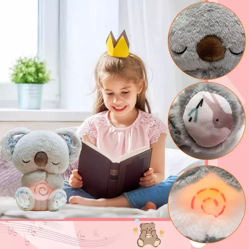 Дышащая Детская плюшевая игрушка Koala для сна и игр, удобная детская игрушка Koala, мягкая игрушка со зрительным звуком, сенсорные подарки для новорожденных