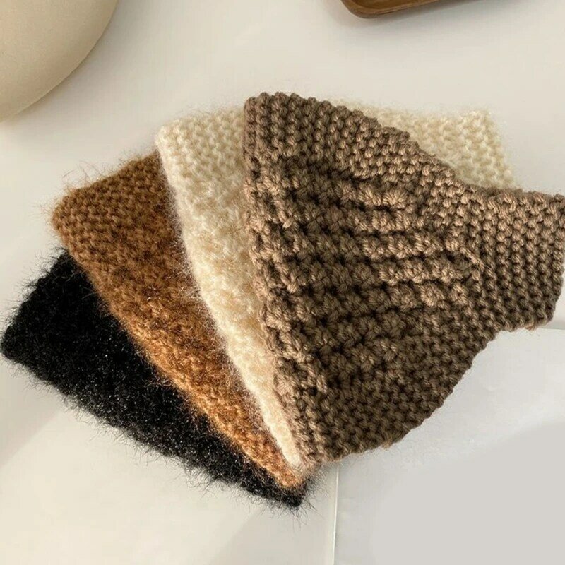 Bandeau en tricot épais pour coupe-vent, chauffe-cou, cache-oreilles, bandeau large en tricot pour adultes garde au en