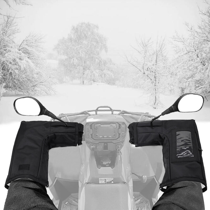 ATV Gloves Waterproof Touch-Friendly Bag/Front Wind-Breaking Guard Motorcycle Gloves Snowmobile Handlebar Gloves